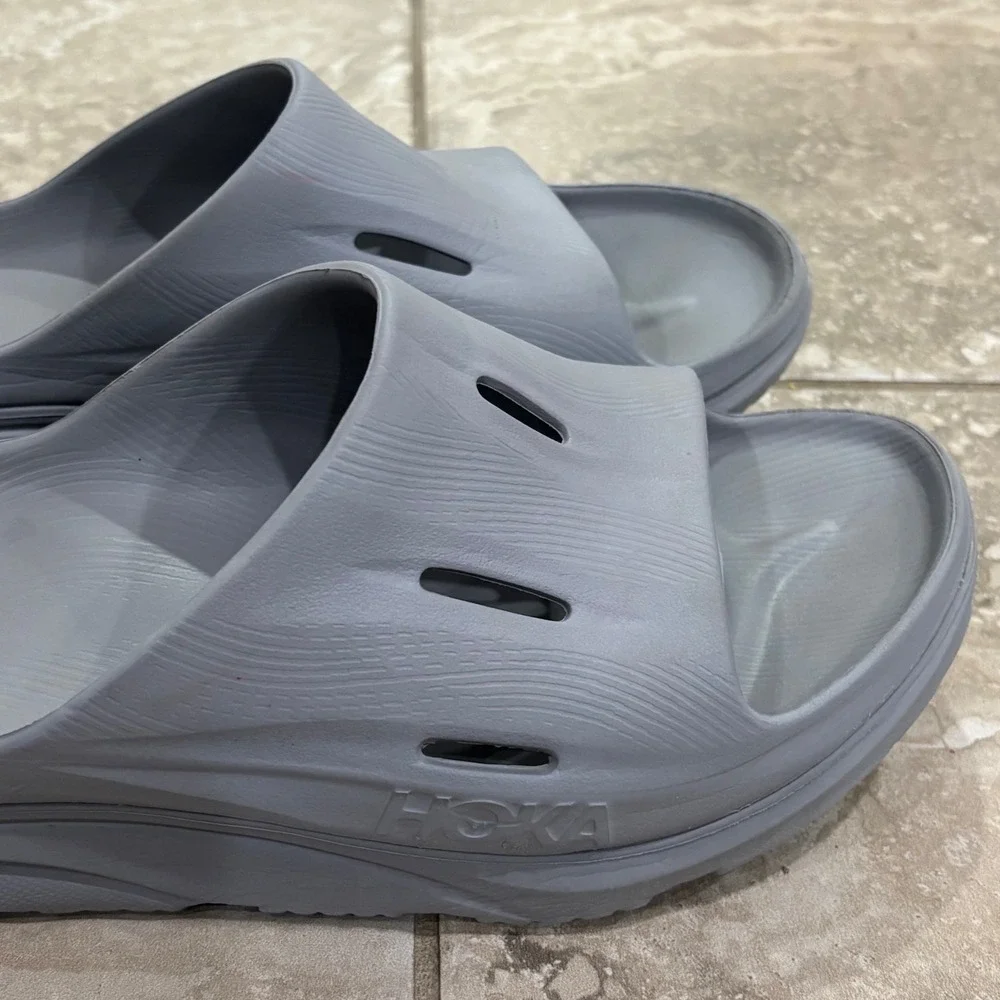 Hoka Ora Recovery Slide 3 Mens 14 Grey Comfort Sandals Slip On 1135061